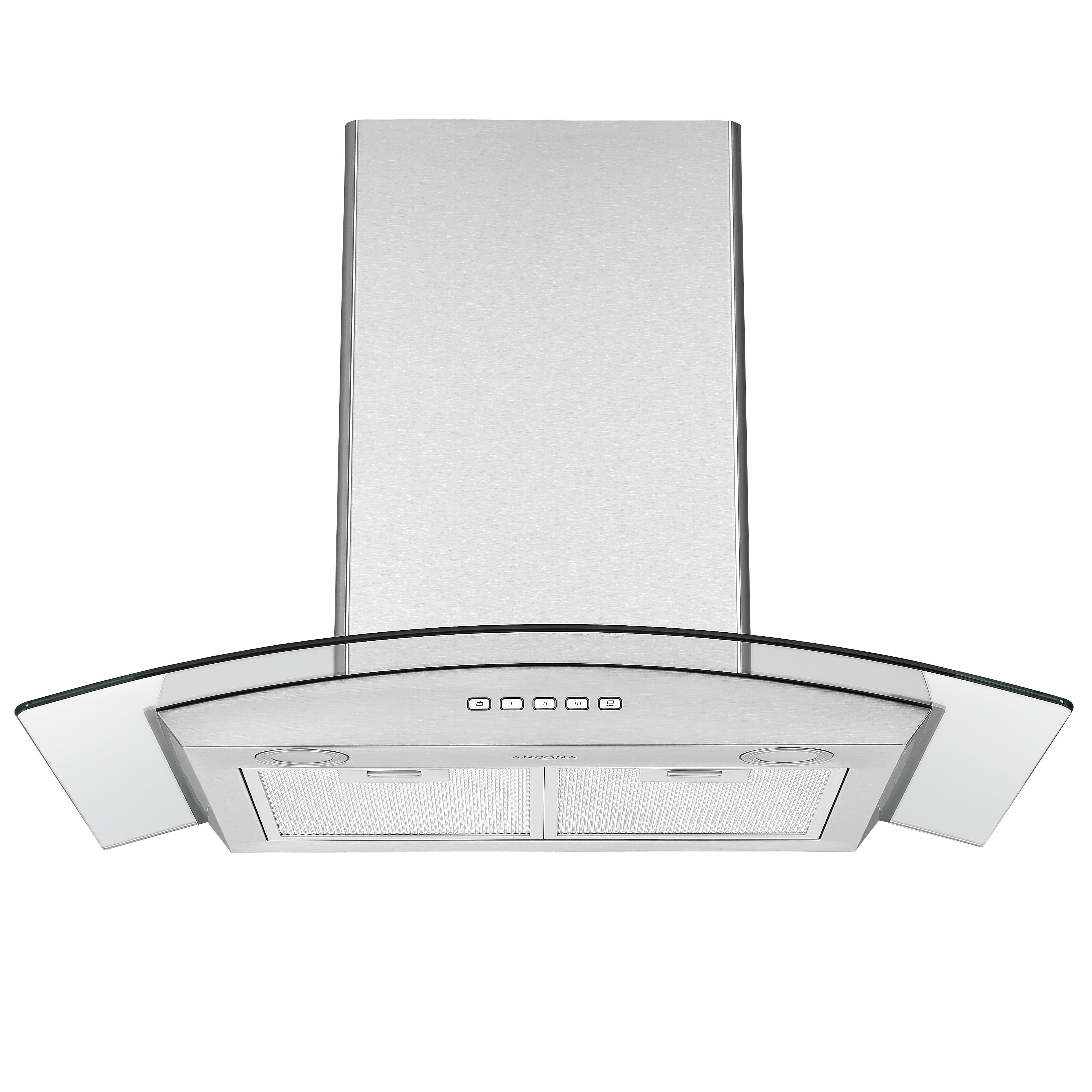 30 in. Convertible Wall-Mounted Glass Canopy Range Hood in Stainless Steel