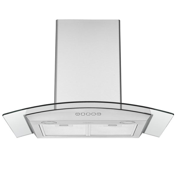 30 in. Convertible Wall-Mounted Glass Canopy Range Hood in Stainless Steel