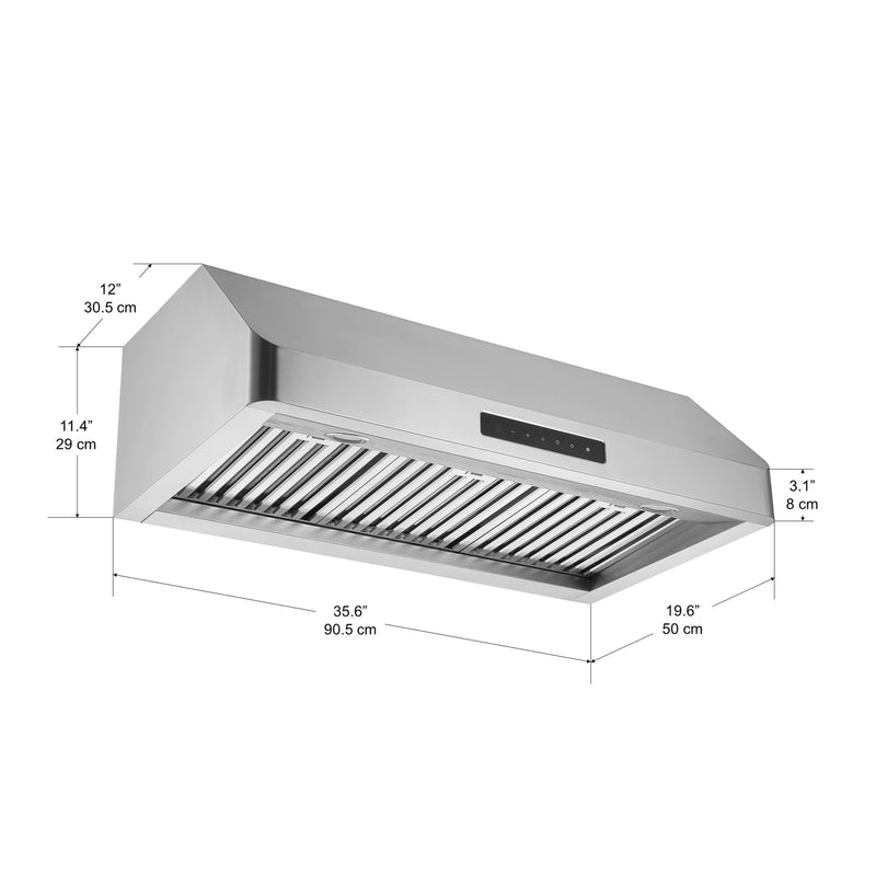 36 in. Pro Series Undercabinet Range Hood in Stainless Steel with Night Light Feature