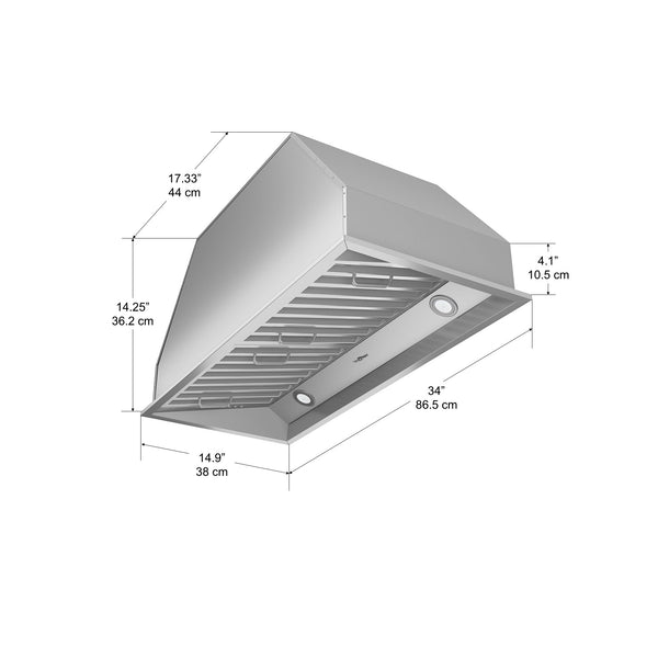 34 in. Chef Built in 600 CFM Ducted Insert Range Hood