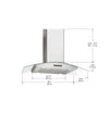 Ancona Elite IGCE636 - 36" Glass Canopy Island Mount Range Hood in Stainless Steel