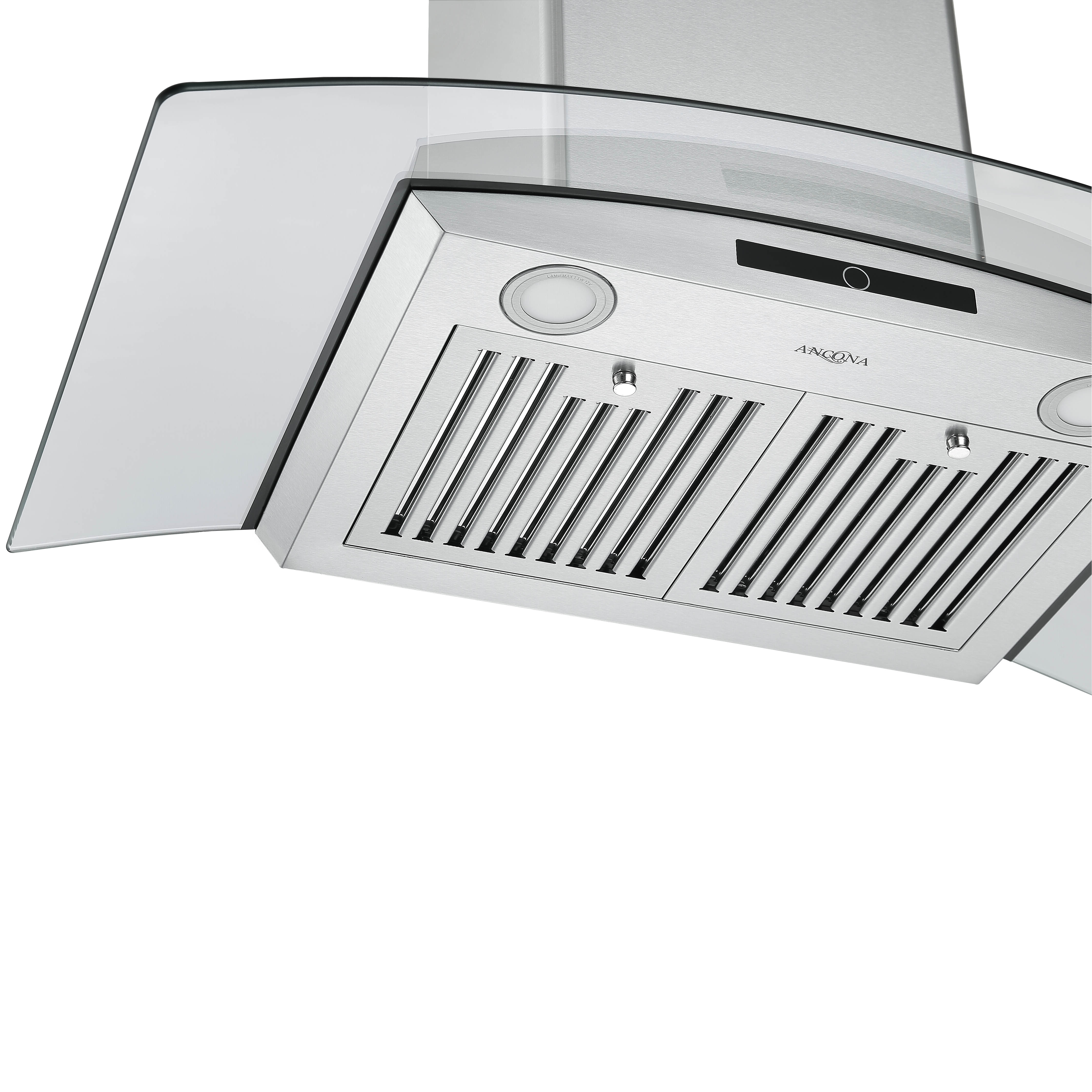 36 in. Convertible Wall-Mounted Glass Canopy Range Hood in Stainless Steel