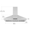 36 in. Convertible Wall-Mounted Pyramid Range Hood in Stainless Steel