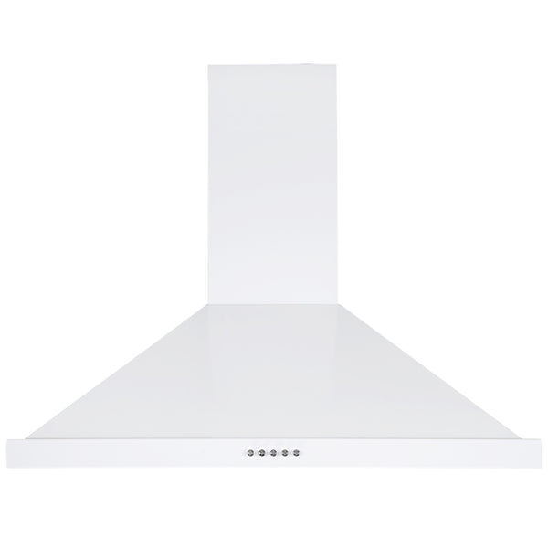 Hotte de cuisine pyramidale convertible à fixation murale en acier inoxydable blanc de 76,2 cm (30 po)