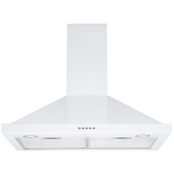 Hotte de cuisine pyramidale convertible à fixation murale en acier inoxydable blanc de 76,2 cm (30 po)