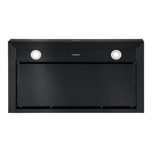 Ancona 36 in. Convertible Wall Mount Rectangular Style Range Hood in Black Stainless Steel
