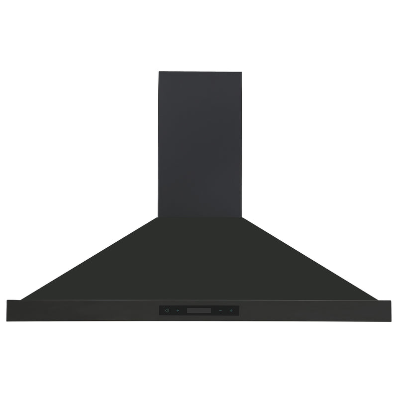 Ancona hotte pyramidale murale convertible de 36" 450 pi3/min en acier inoxydable noir