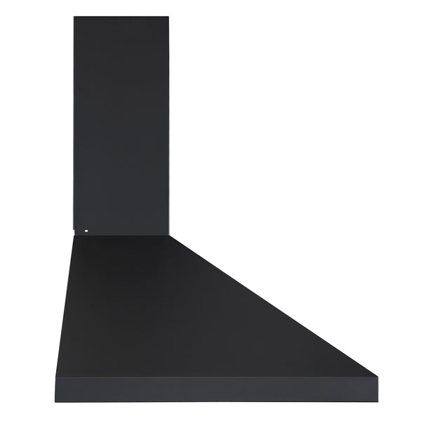 Ancona hotte de cuisine pyramidale convertible à fixation murale de 36 po 440 pi3/min en noir mat