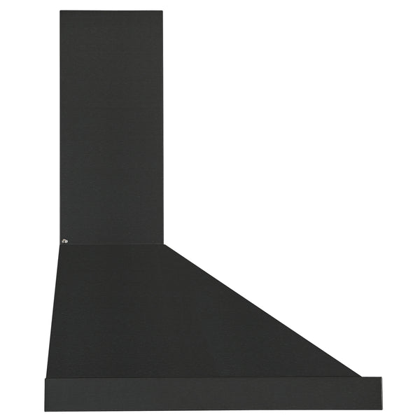 Ancona hotte de cuisine pyramidale convertible à fixation murale de 30” 450 pi3/min en acier inoxydable noir