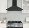 Ancona 30" 450 CFM Convertible Wall Mount Pyramid Range Hood in Black Stainless Steel