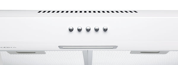 Hotte convertible 24 pouces 110 cfm en acier inoxydable blanc