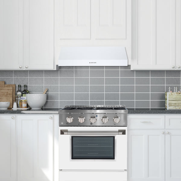 Ancona 30" Ducted Under Cabinet Range Hood in White