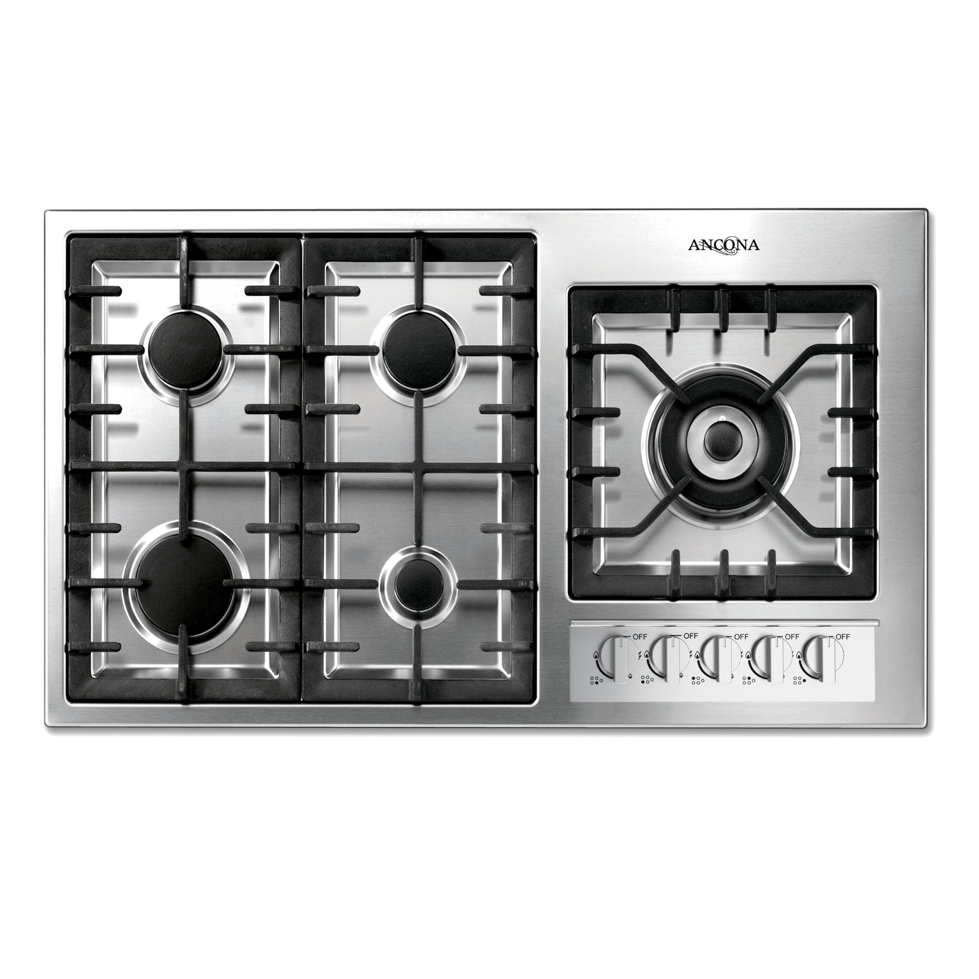 Elite 36-Inch 5-Burner Gas Cooktop with Wok Pan Support