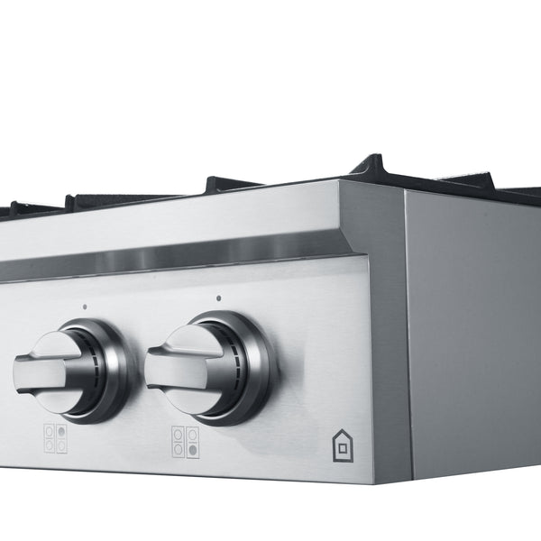 Ancona 48" Commercial Style Stainless Steel Slide-in Gas Cooktop