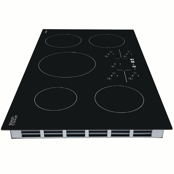 Ancona surface de cuisson à induction à  5 brûleurs Elite de 36" en céramique noire 