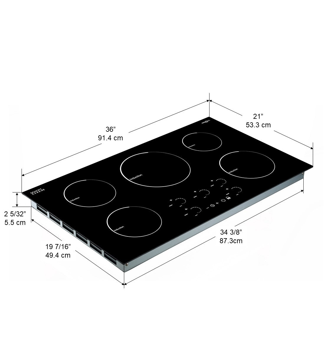 Table De Cuisson à Induction De 36 po. Avec 5 Brûleurs