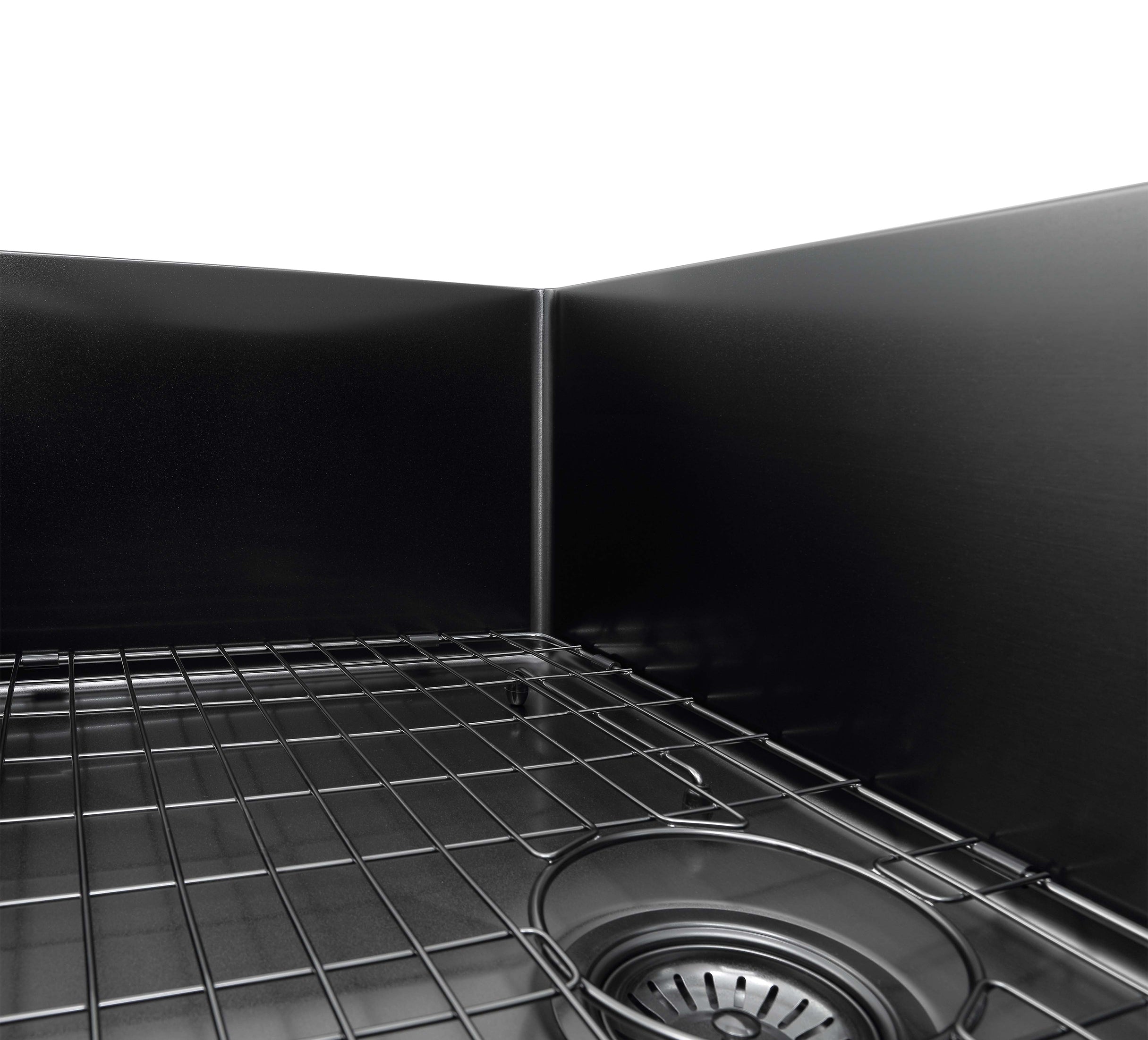 Prestige Series Undermount Stainless Steel 32 in. 60/40 Double Bowl Kitchen Sink with Grid and Strainer in Black PVD Nano