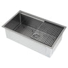 Ancona 32" Single Bowl Undermount Kitchen Sink with Grid and Roll-Up Mat in PVD Gunmetal