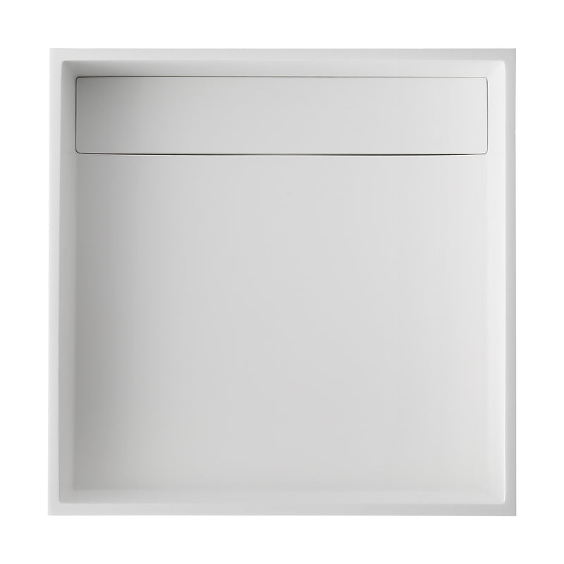 Ancona vasque de salle de bain carrée en pierre acrylique pure en blanc mat et noir mat