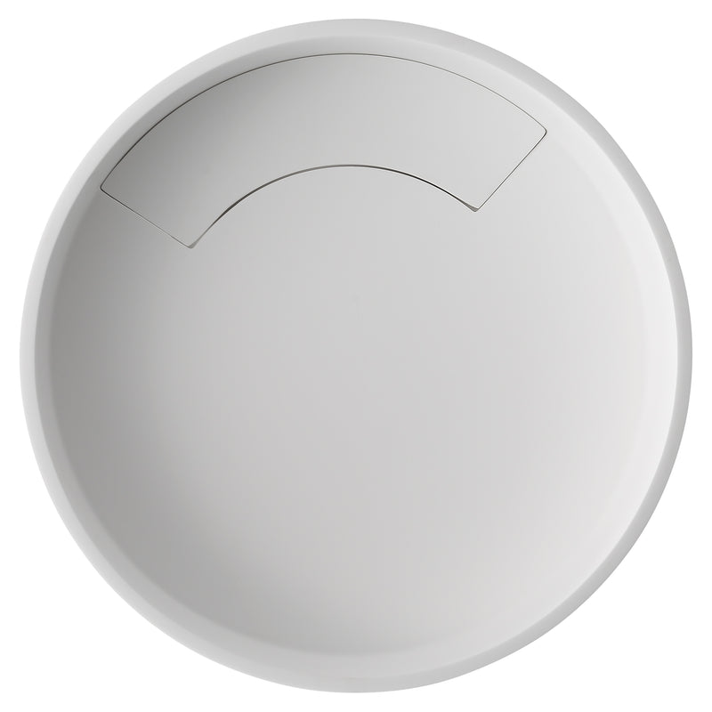 Ancona Round Pure Acrylic Stone Vessel Bathroom Sink in Matte White