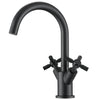 Prima Colori Single Hole Double Cross Handle Bathroom Faucet in Matte Black