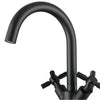 Prima Colori Single Hole Double Cross Handle Bathroom Faucet in Matte Black