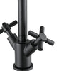 Prima Colori Single Hole Double Cross Handle Bathroom Faucet in Matte Black