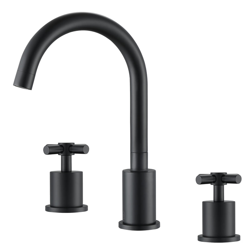 Ancona Prima 3 Widespread Double Handle Bathroom Faucet in Matte Black