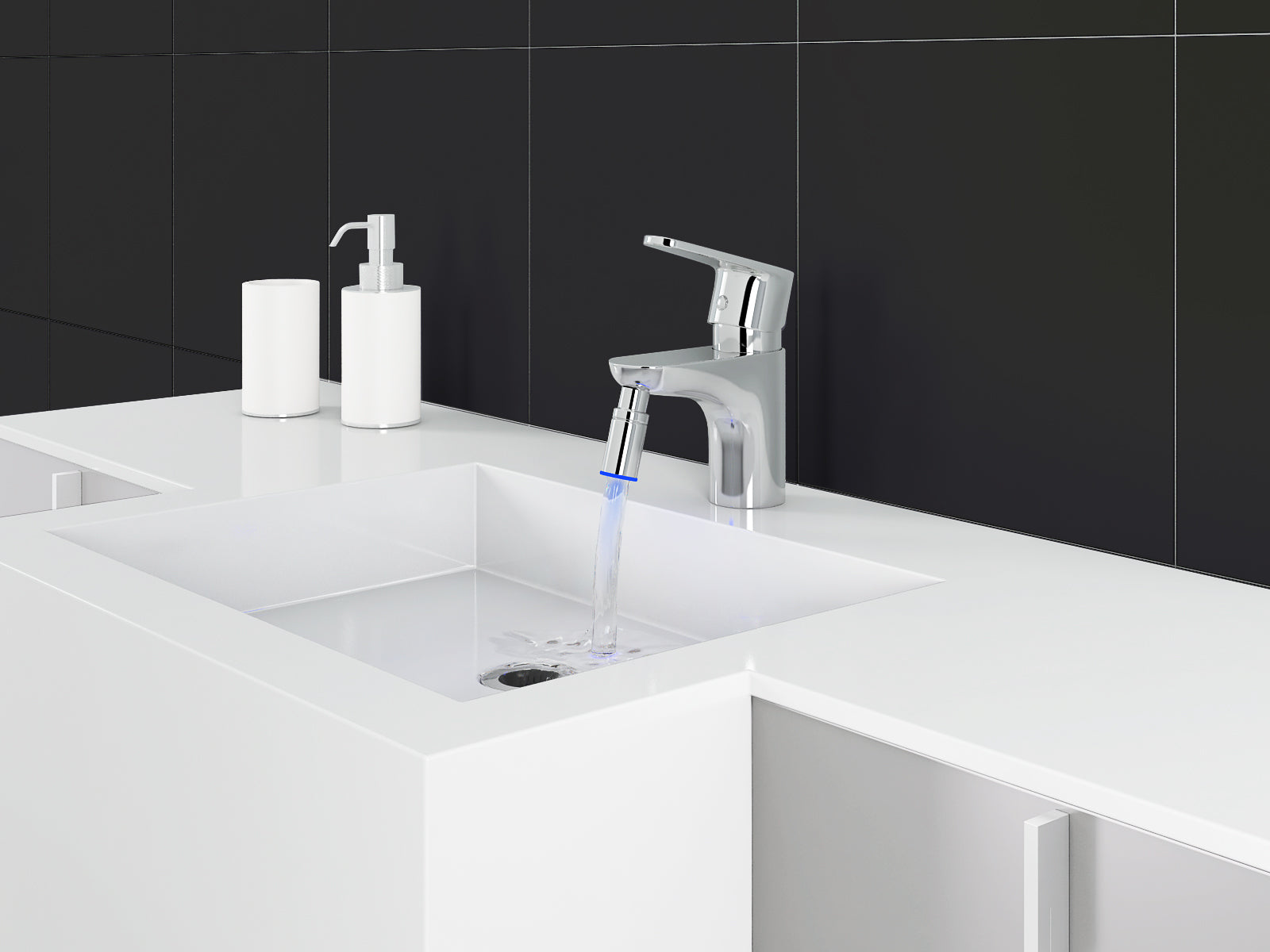 Sola Bathroom Chrome Faucet with LED Light