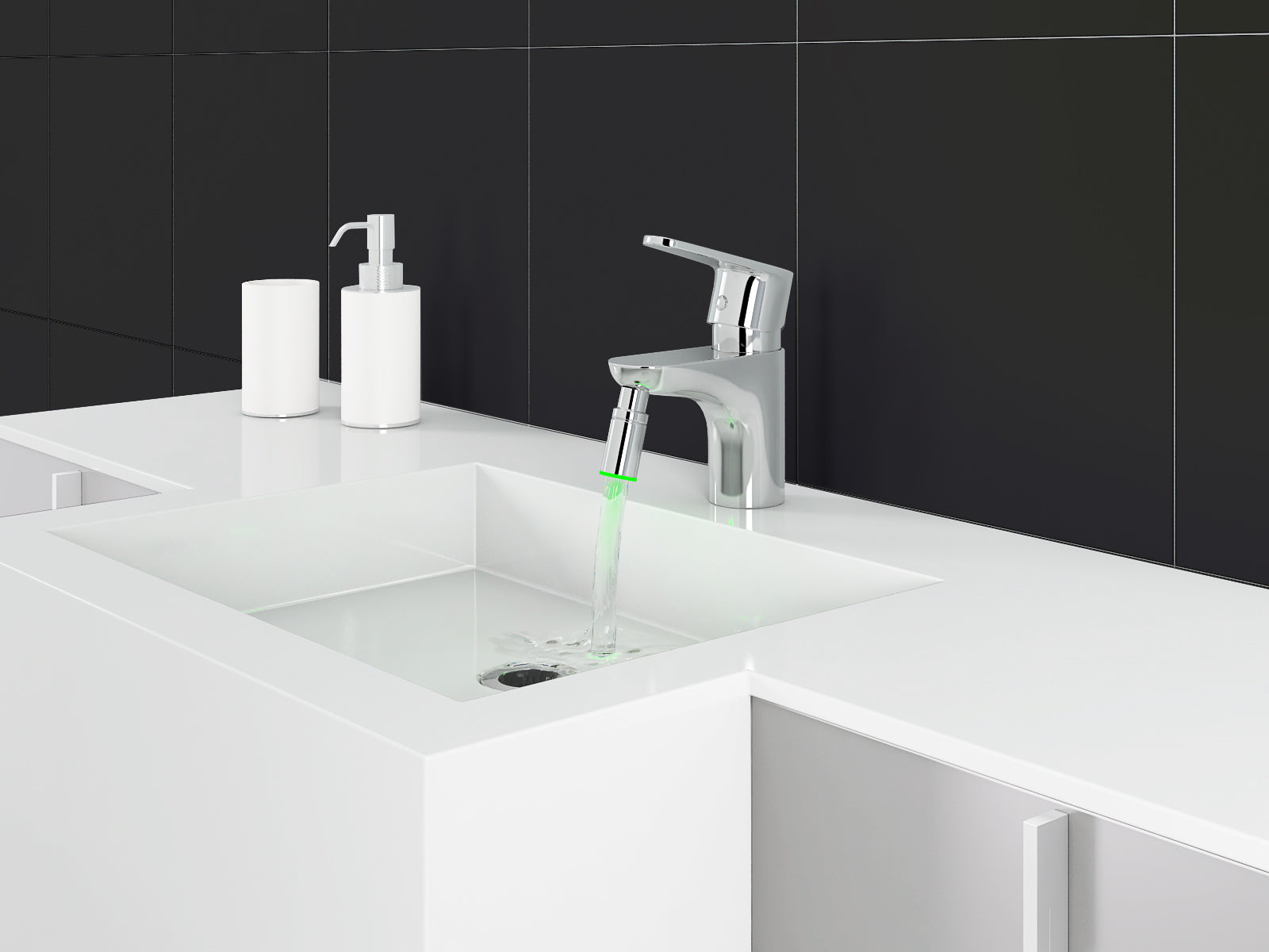 Sola Bathroom Chrome Faucet with LED Light