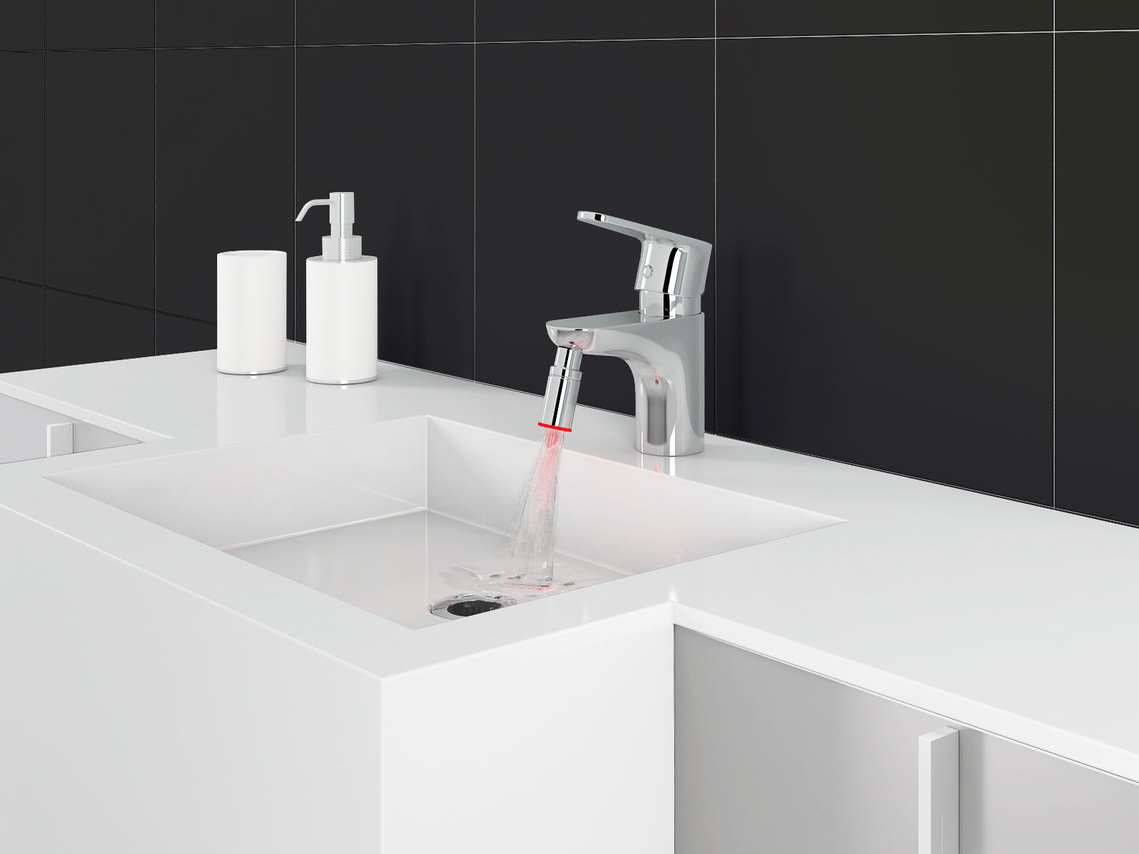 Sola Bathroom Chrome Faucet with LED Light