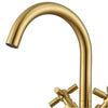 Prima Colori Single Hole Double Cross Handle Bathroom Faucet in Brushed Gold