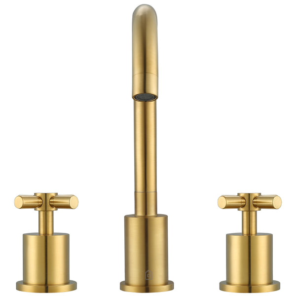 Ancona Prima 3 Widespread Double Handle Bathroom Faucet in Brushed Titanium Gold