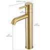 Ancona Argenta Single Hole Single-Handle Vessel Bathroom Faucet in Brushed Champagne Gold