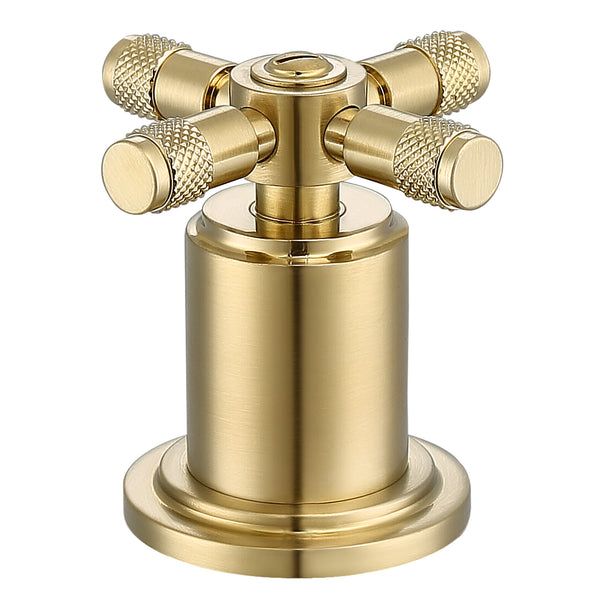 Ancona Uomo Widespread Cross Handle 3-Hole Bathroom Faucet in Brushed Champagne Gold