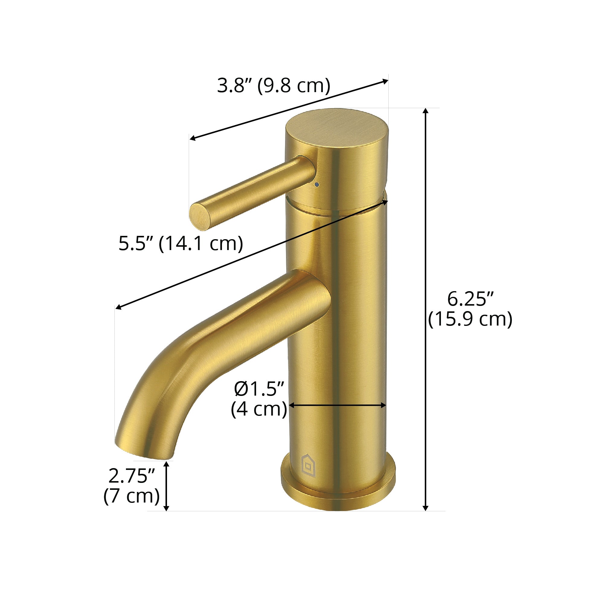 Robinet pour lavabo série Valencia en or brossé