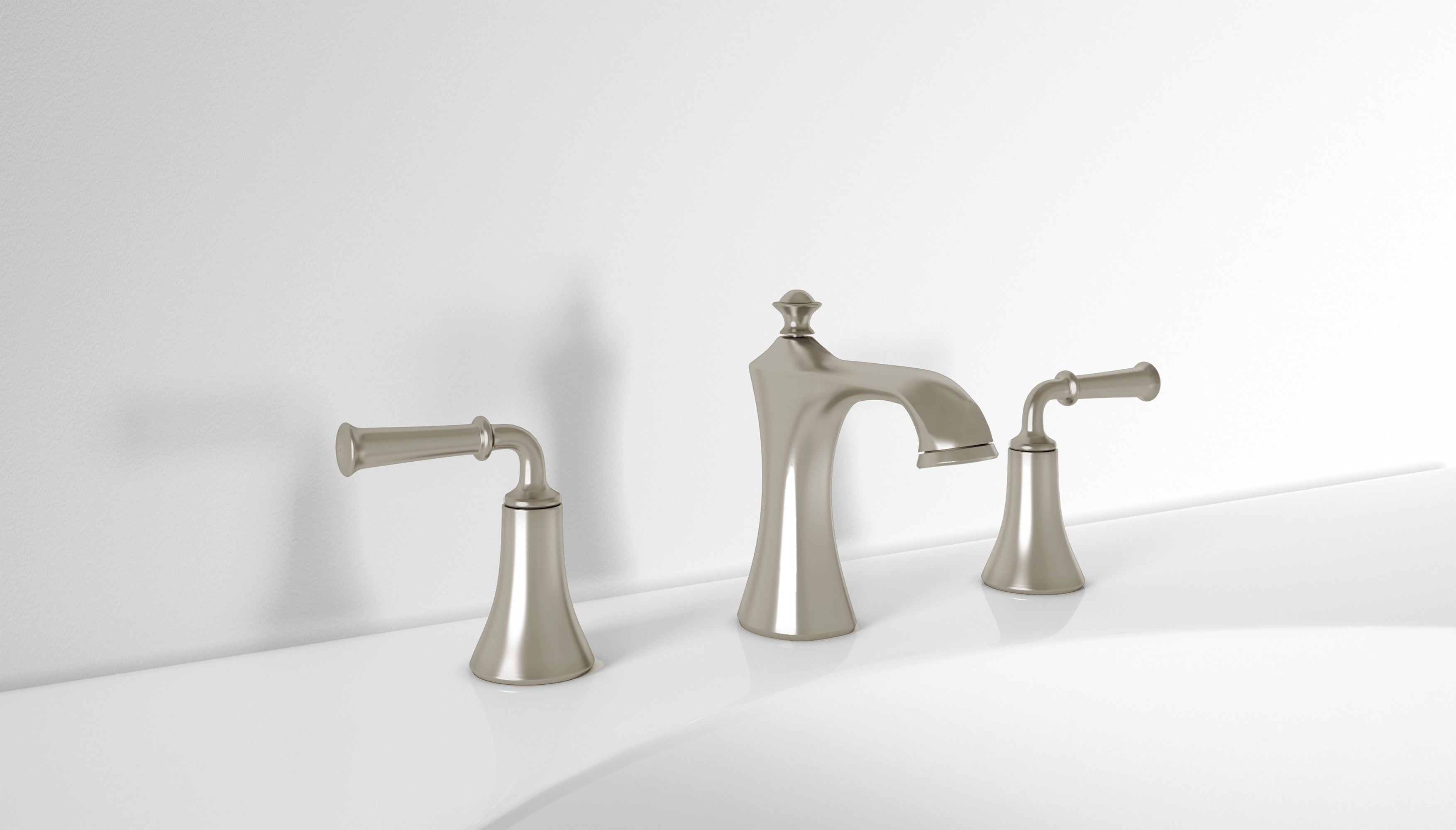 Peonia Widespread Bathroom Faucet in Brushed Nickel