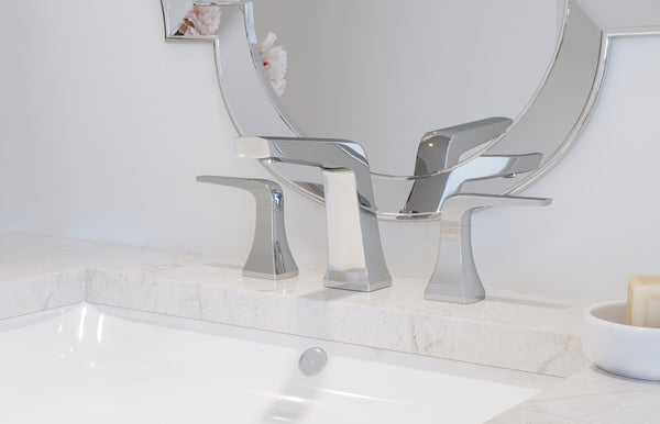 Robinet de salle de bain à poignées éloignées de la gamme Linea - chrome