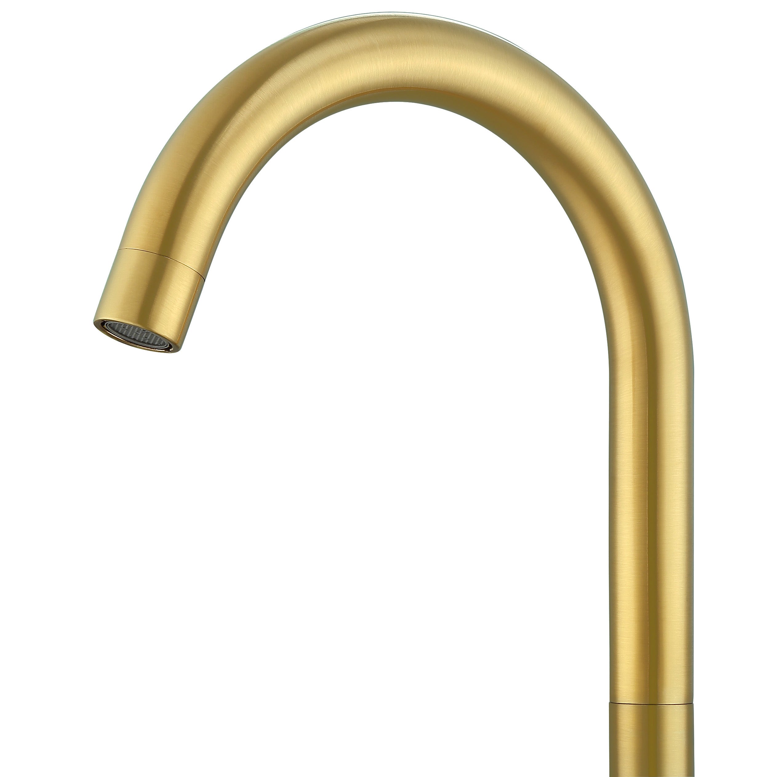 Ancona Ava Series Widespread Cross Handle Bathroom Faucet in Brushed Titanium Gold