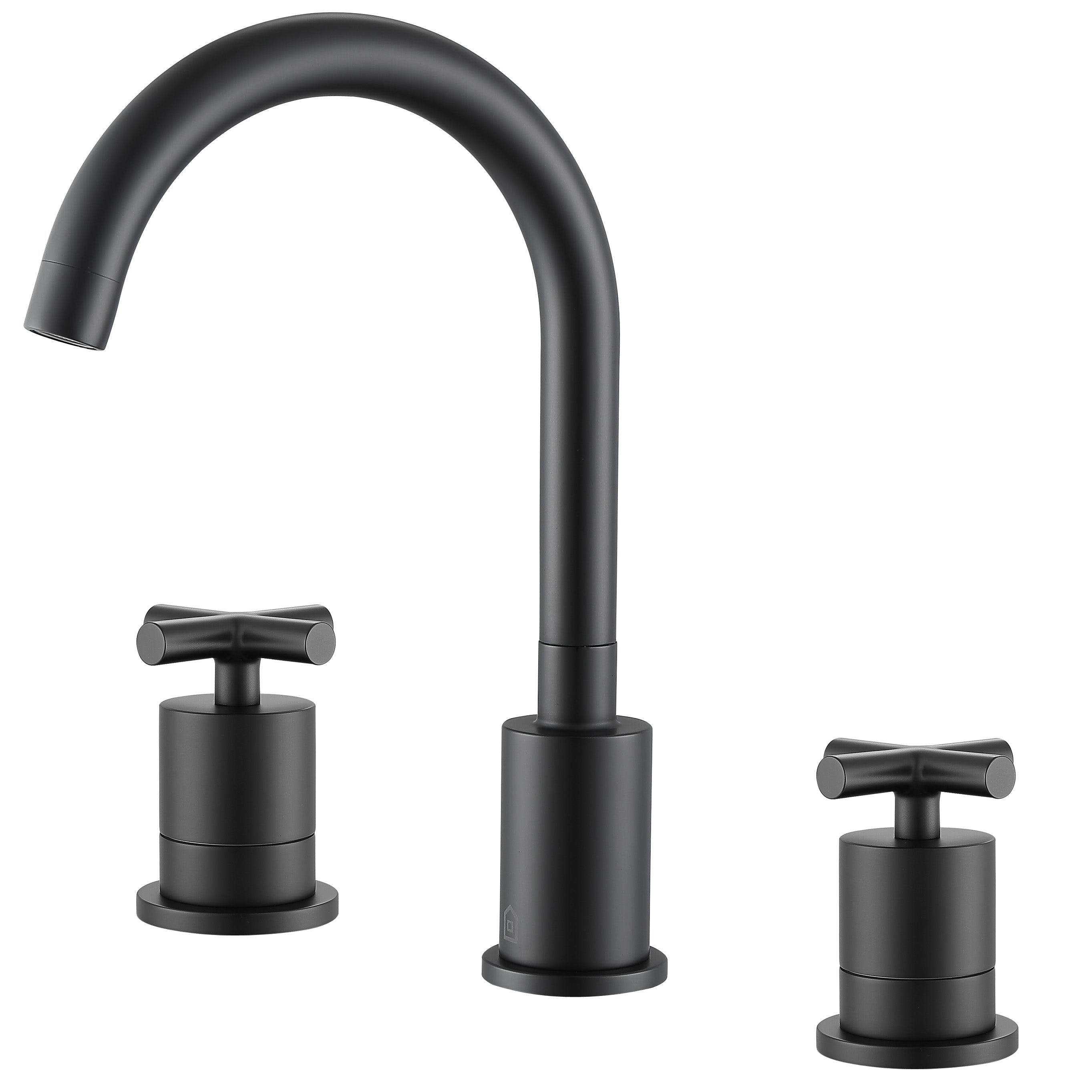 Ancona Ava Series Widespread Cross Handle Bathroom Faucet in Matte Black