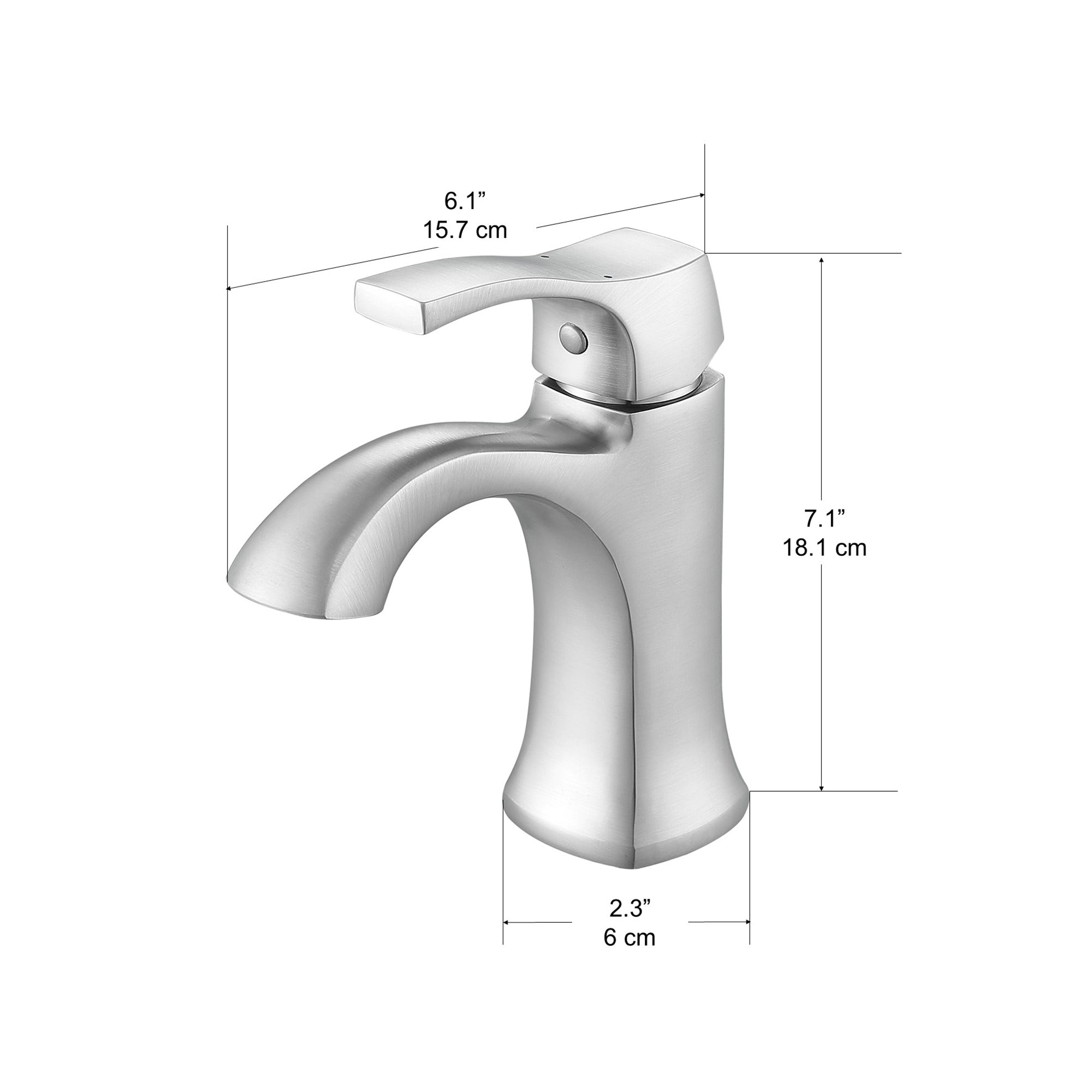 Robinet de salle de bain monocommande de la gamme Morgan d’Ancona – fini nickel brossé