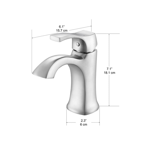 Ancona Morgan Single Lever 1-Hole Bathroom Faucet in Stainless Steel