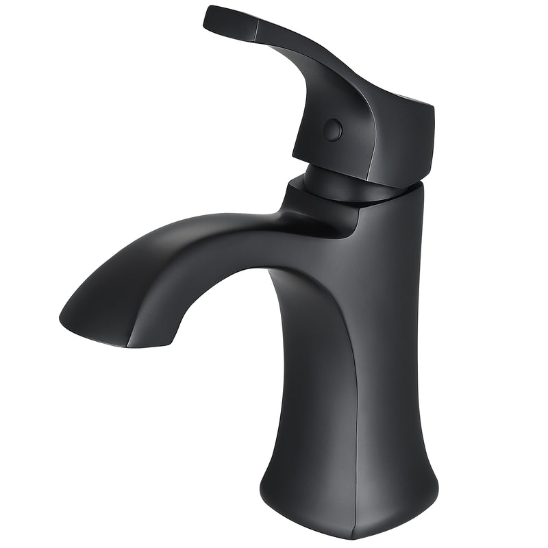 Ancona Morgan Single Lever 1-Hole Bathroom Faucet in Matte Black