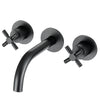 Ancona Prima Two Handle Wall Mounted Bathroom Faucet in Matte Black