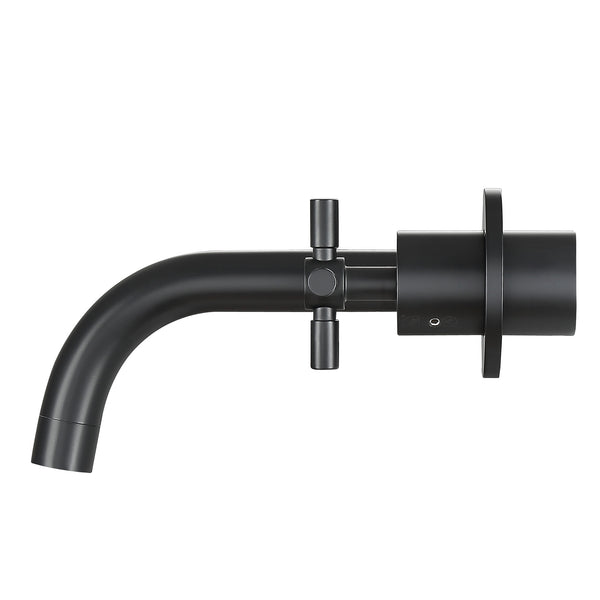 Ancona Prima Two Handle Wall Mounted Bathroom Faucet in Matte Black