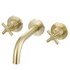 Ancona Prima Two Handle Wall Mounted Bathroom Faucet in Brushed Champagne Gold