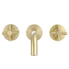 Ancona Prima Two Handle Wall Mounted Bathroom Faucet in Brushed Champagne Gold