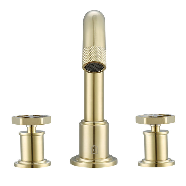 Ancona Industria Widespread Hexagonal Two-Handle 3-Hole Bathroom Faucet in Brushed Champagne Gold