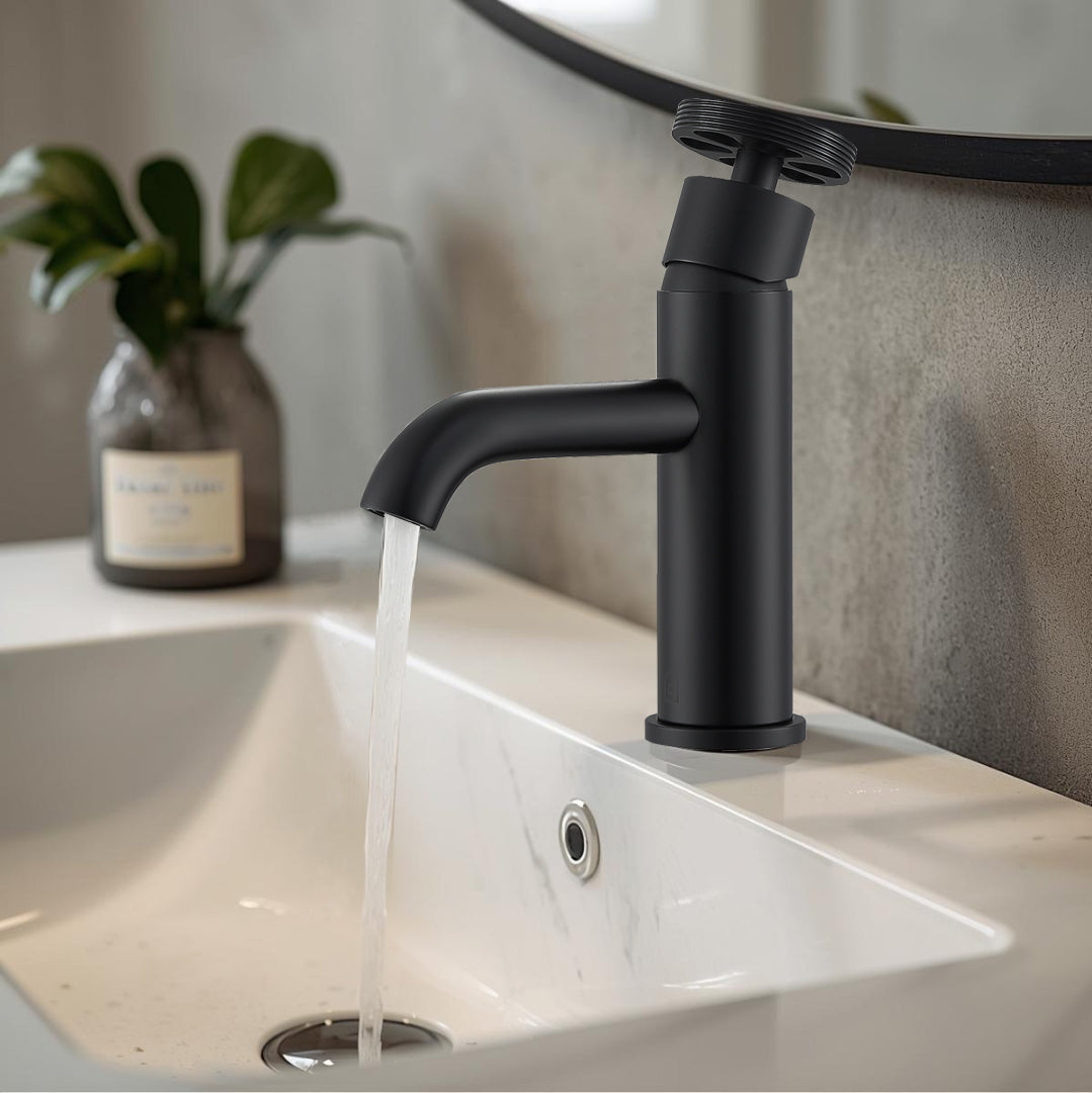 Ancona Nova Series Single Lever Bathroom Faucet in Matte Black