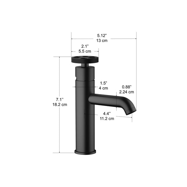 Ancona Nova Series Single Lever Bathroom Faucet in Matte Black